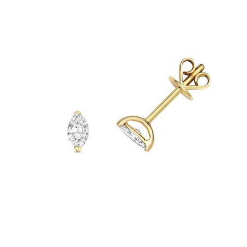 Diamond Marquise Cut Earring Studs 0.30ct. 18ct Yellow Gold